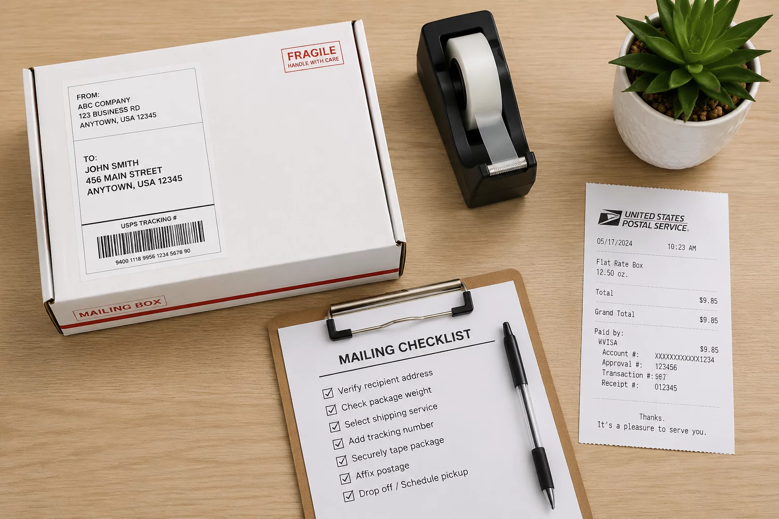 Before-You-Mail Checklist inspection workspace
