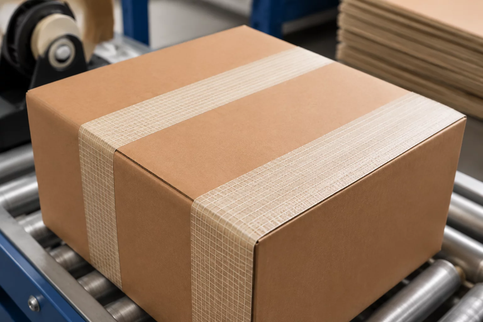 H-tape sealing pattern on corrugated shipping box