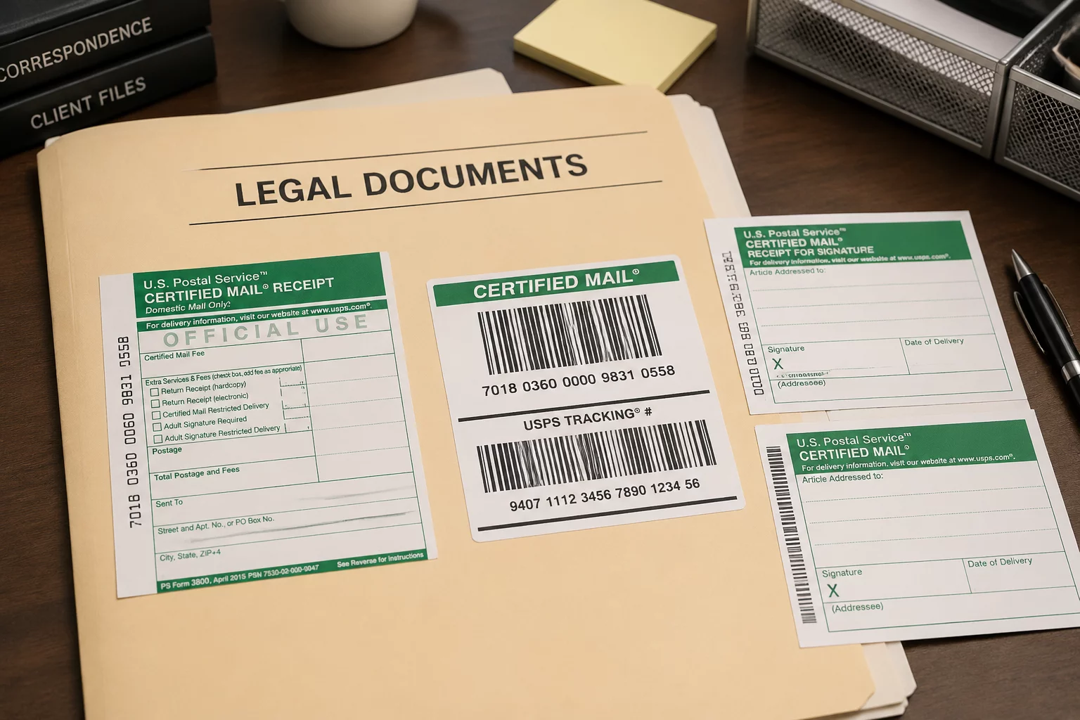 Important Document Mailing Record official paperwork log